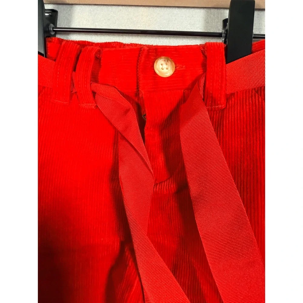 Ralph Lauren Baby Red Corduroy Pants with Ribbon Belt 9M Holiday Preppy